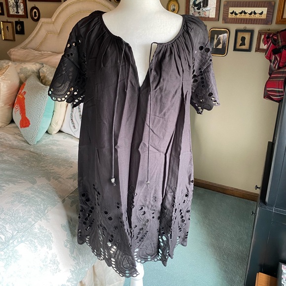 MICHAEL Michael Kors Eyelet Black Dress - Picture 1 of 11